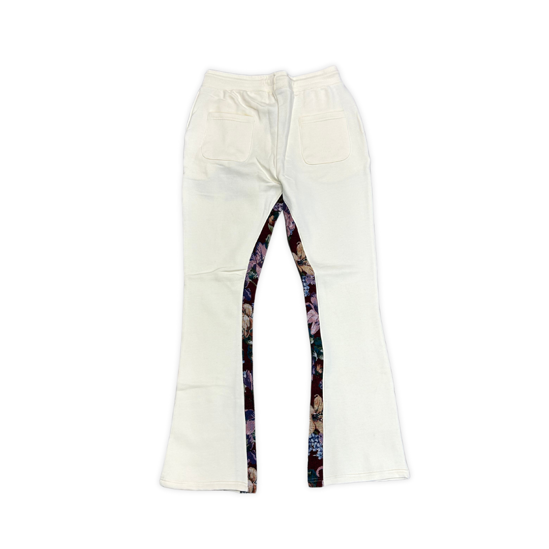 Trust God With All Your Heart Stacked Sweat Pants - Cream
