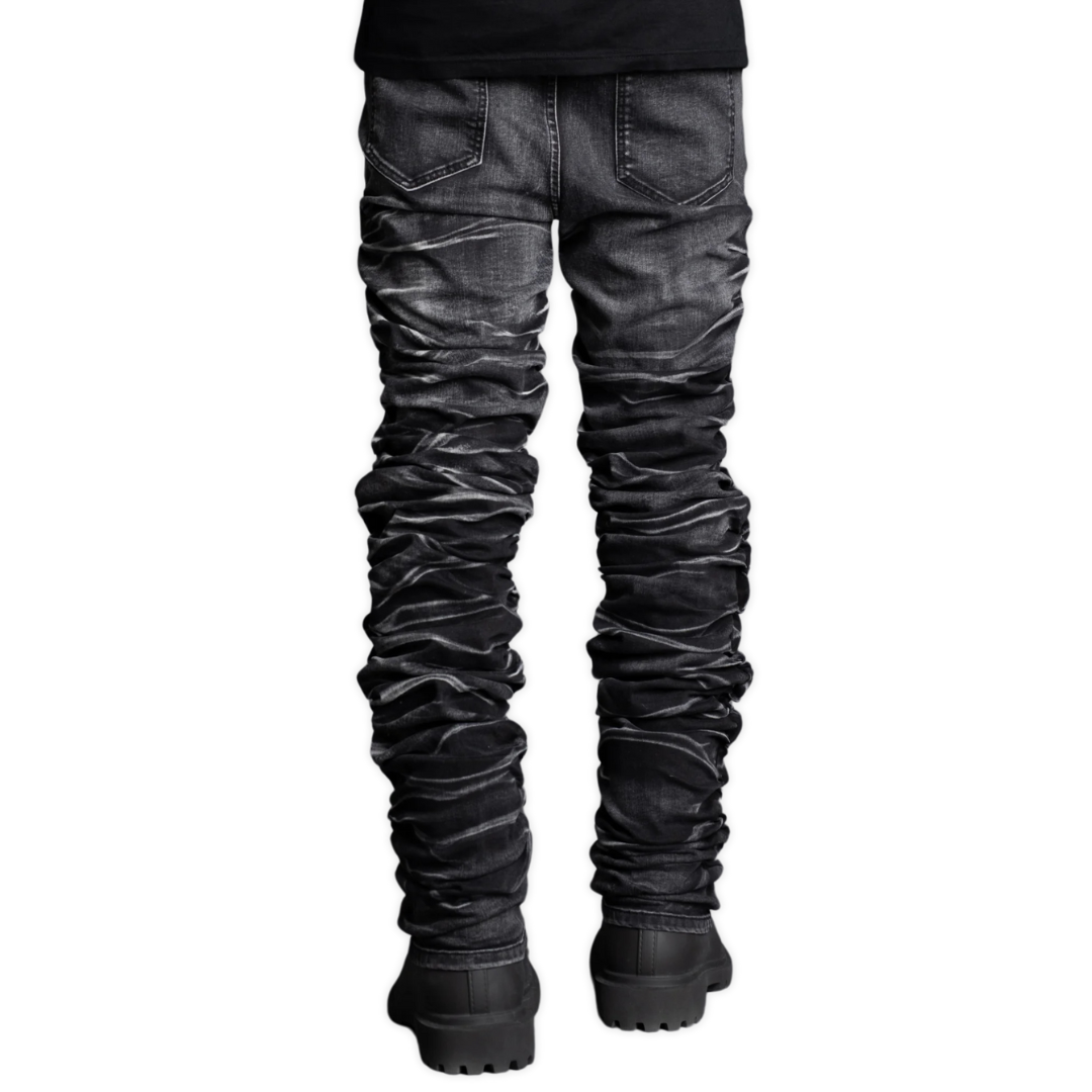 Grey Stacked Denim