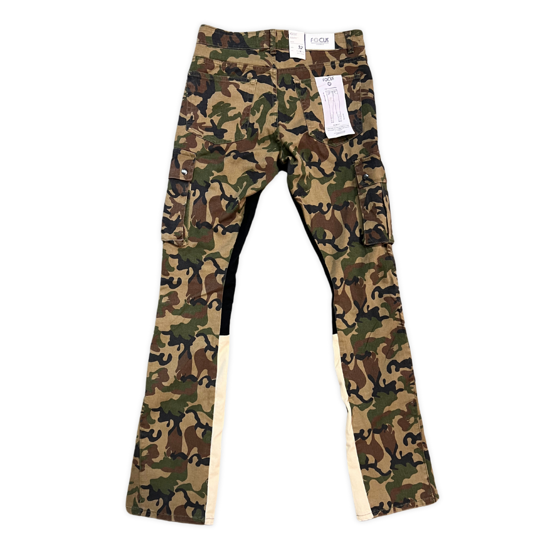 Cargo Stacked Denim - Camo