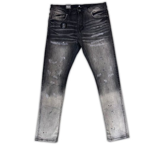 Light Ripped Skinny Denim - Light/Dark Grey