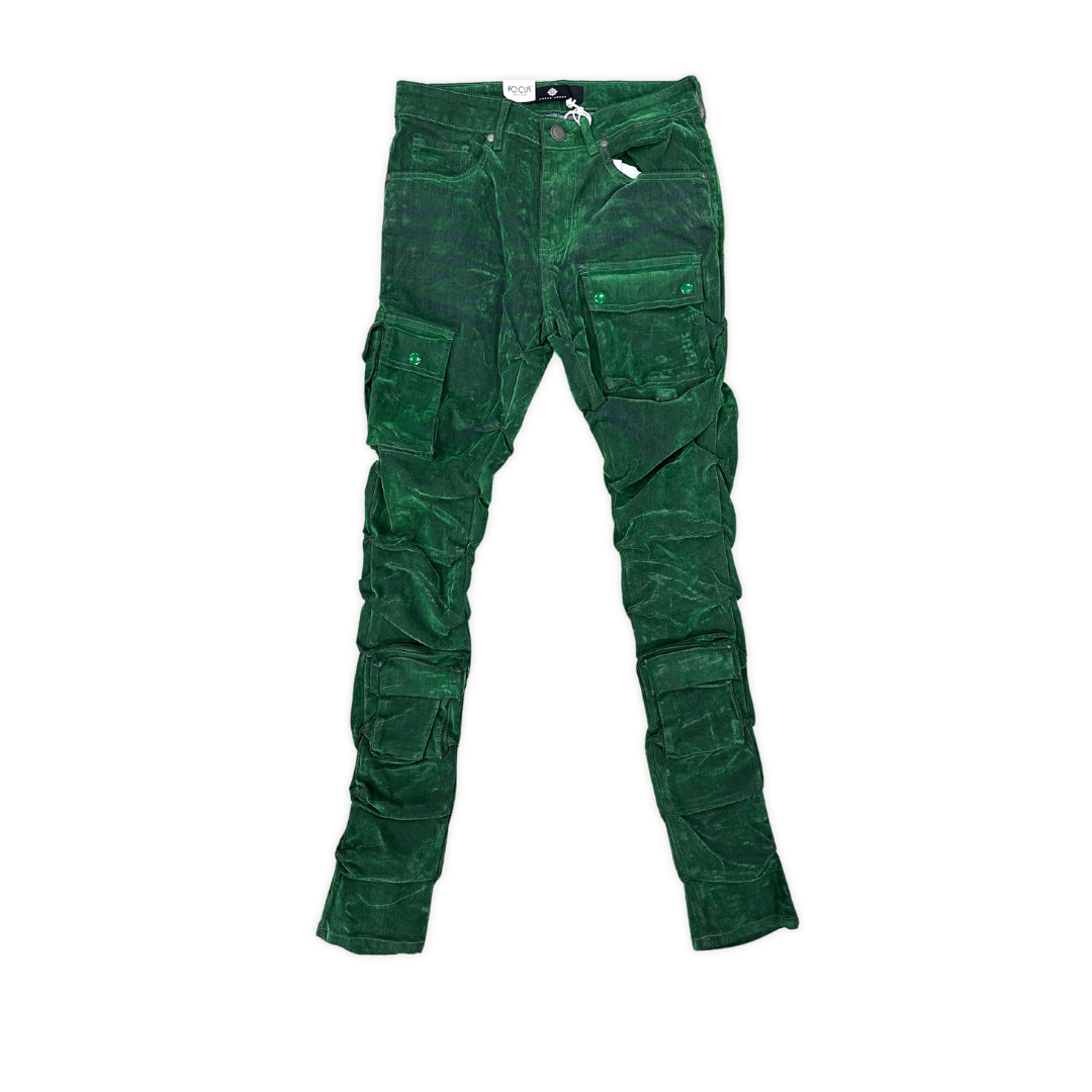 Cargo Pocket Flocked Jeans