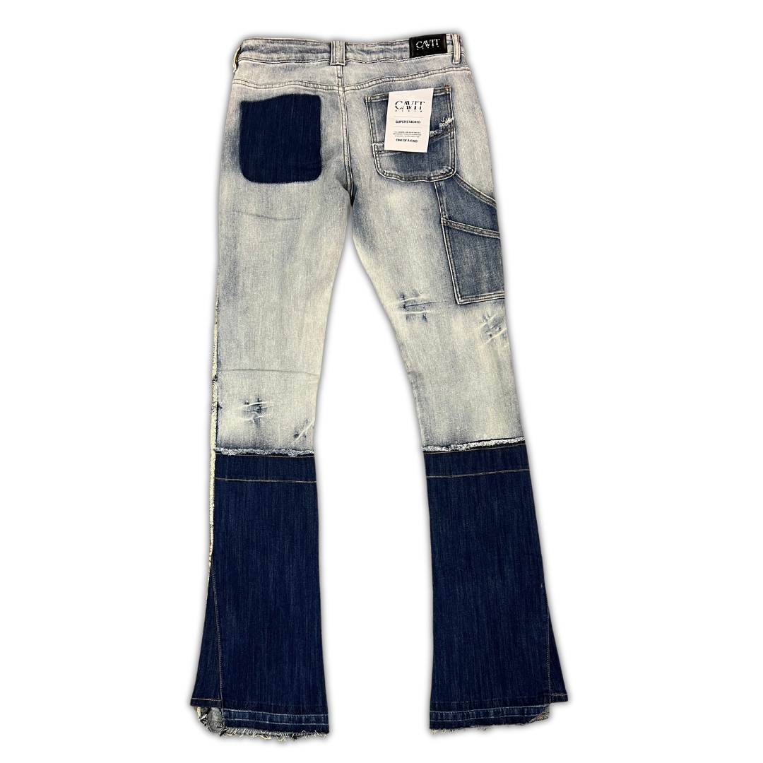 Patched/Distressed Super Stacked Denim