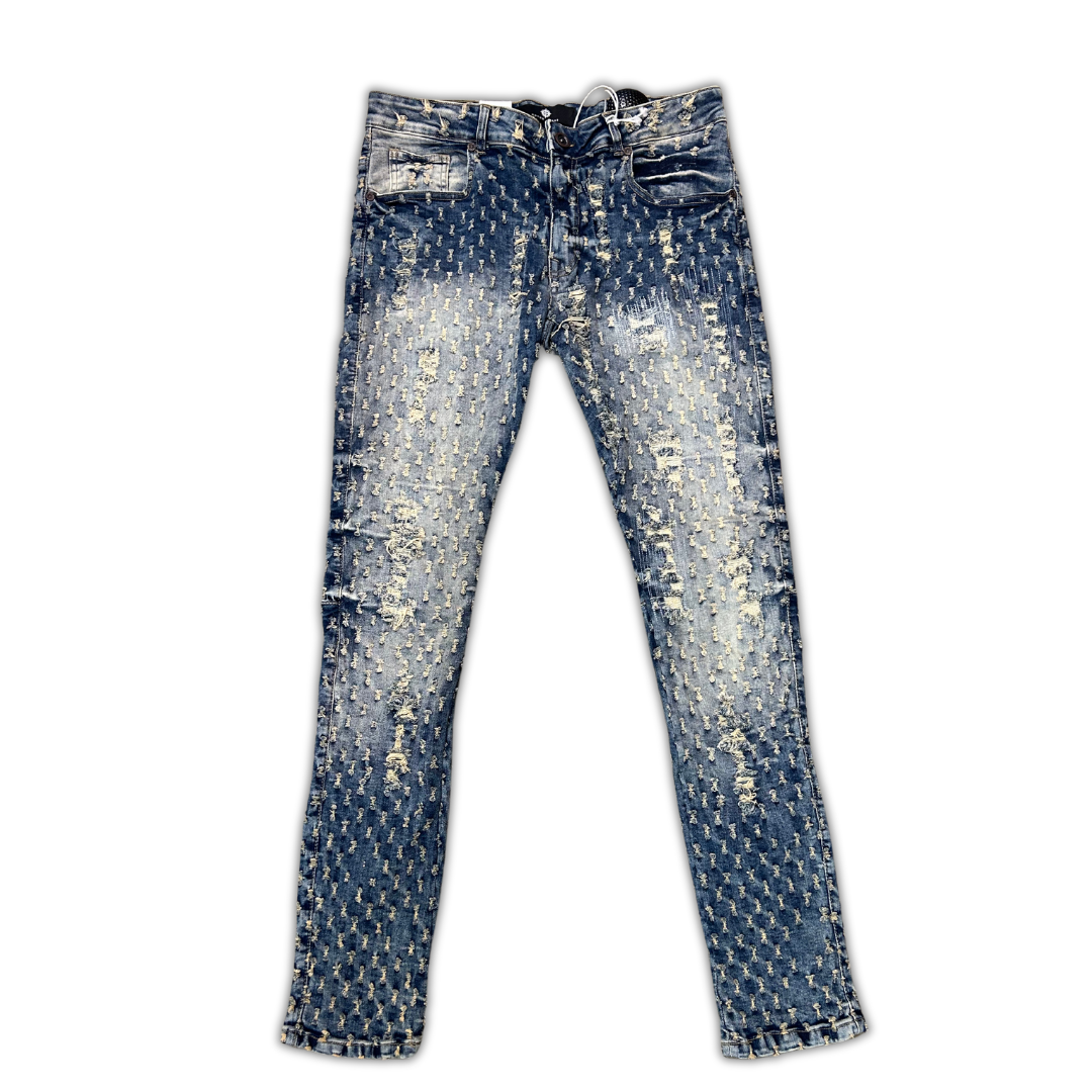 "Hellrazer" Distressed Denim