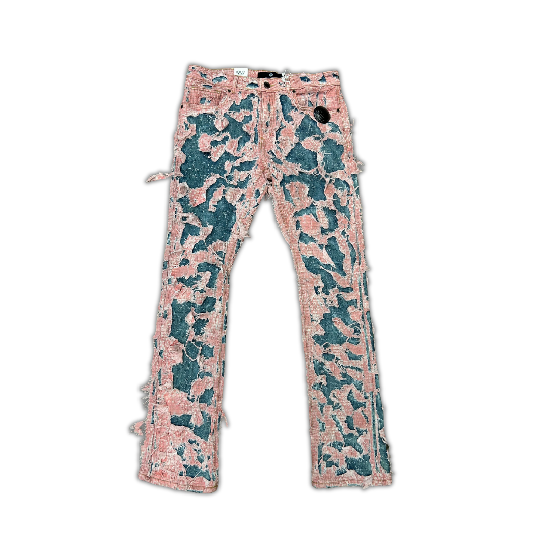 Ripped/Messy Stacked Denim