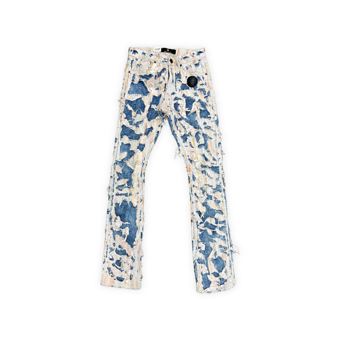 Ripped/Messy Stacked Denim