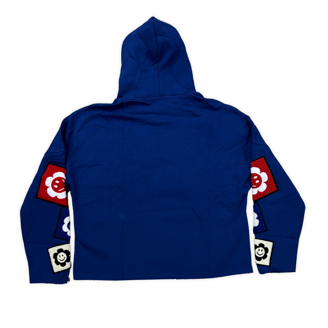 CHENILLE Patch Cropped Hoodie