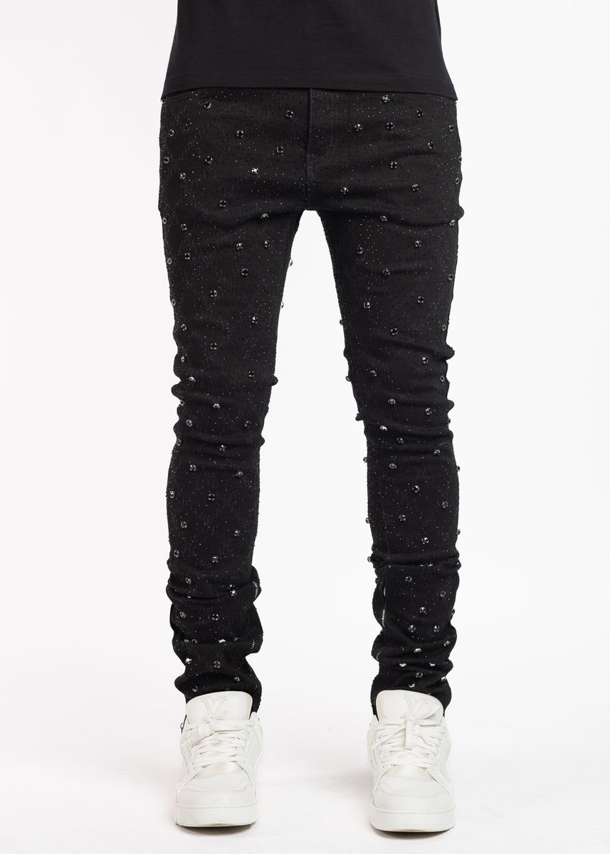Black Embellished Denim