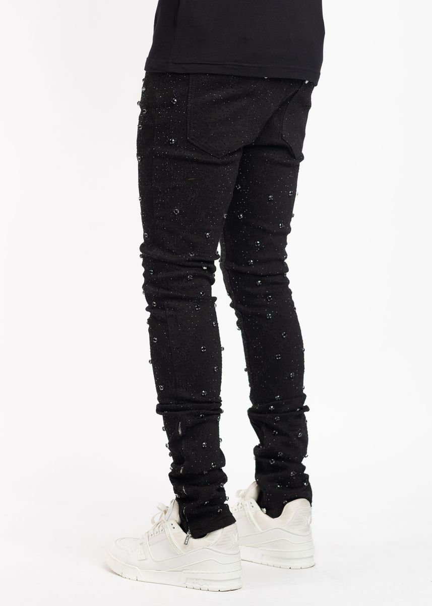 Black Embellished Denim