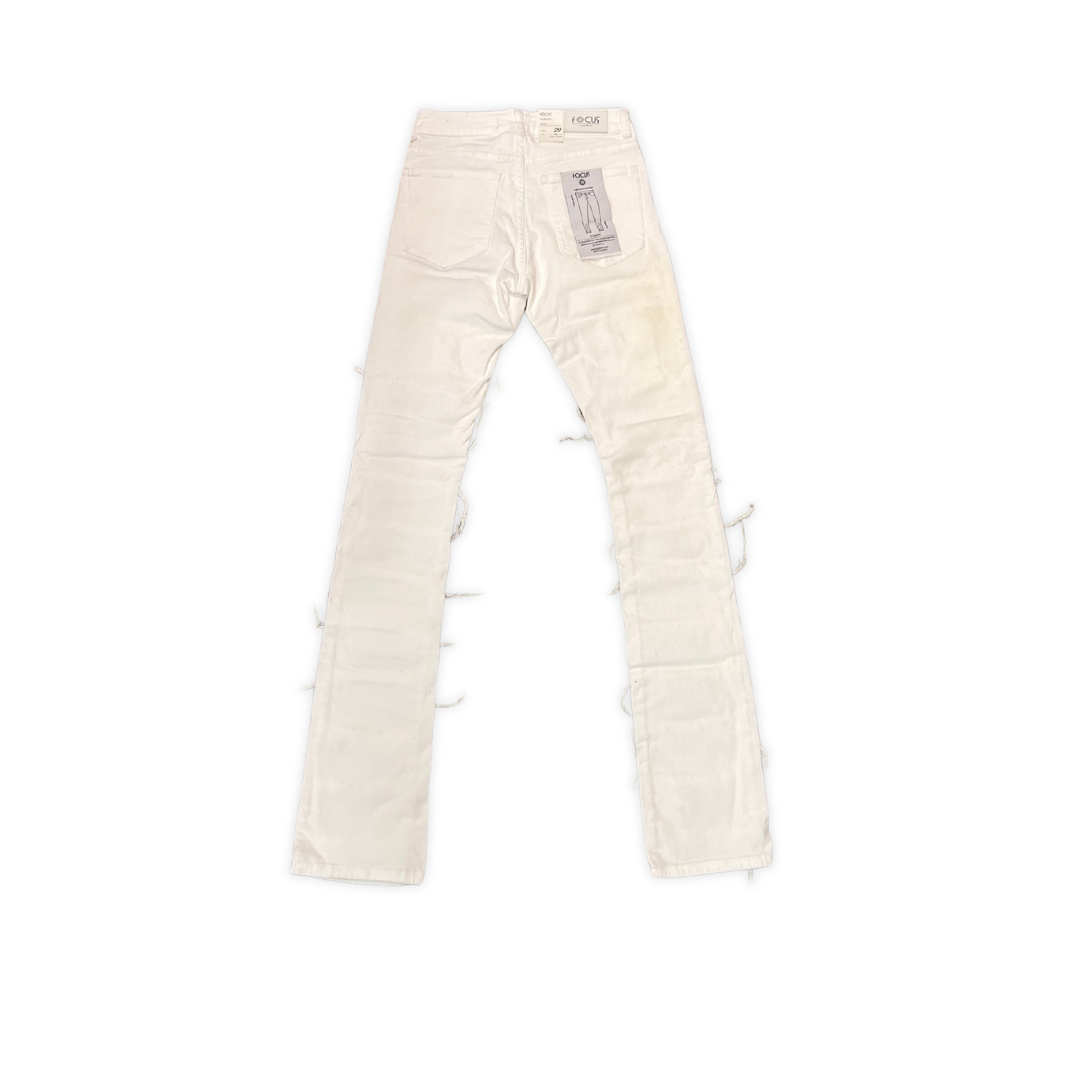 "Alabaster" Stacked Denim - White