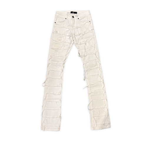 "Alabaster" Stacked Denim - White