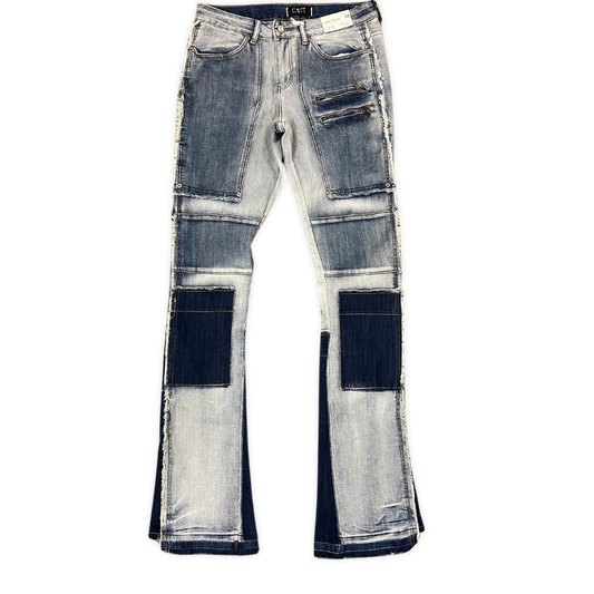 Patched/Distressed Super Stacked Denim