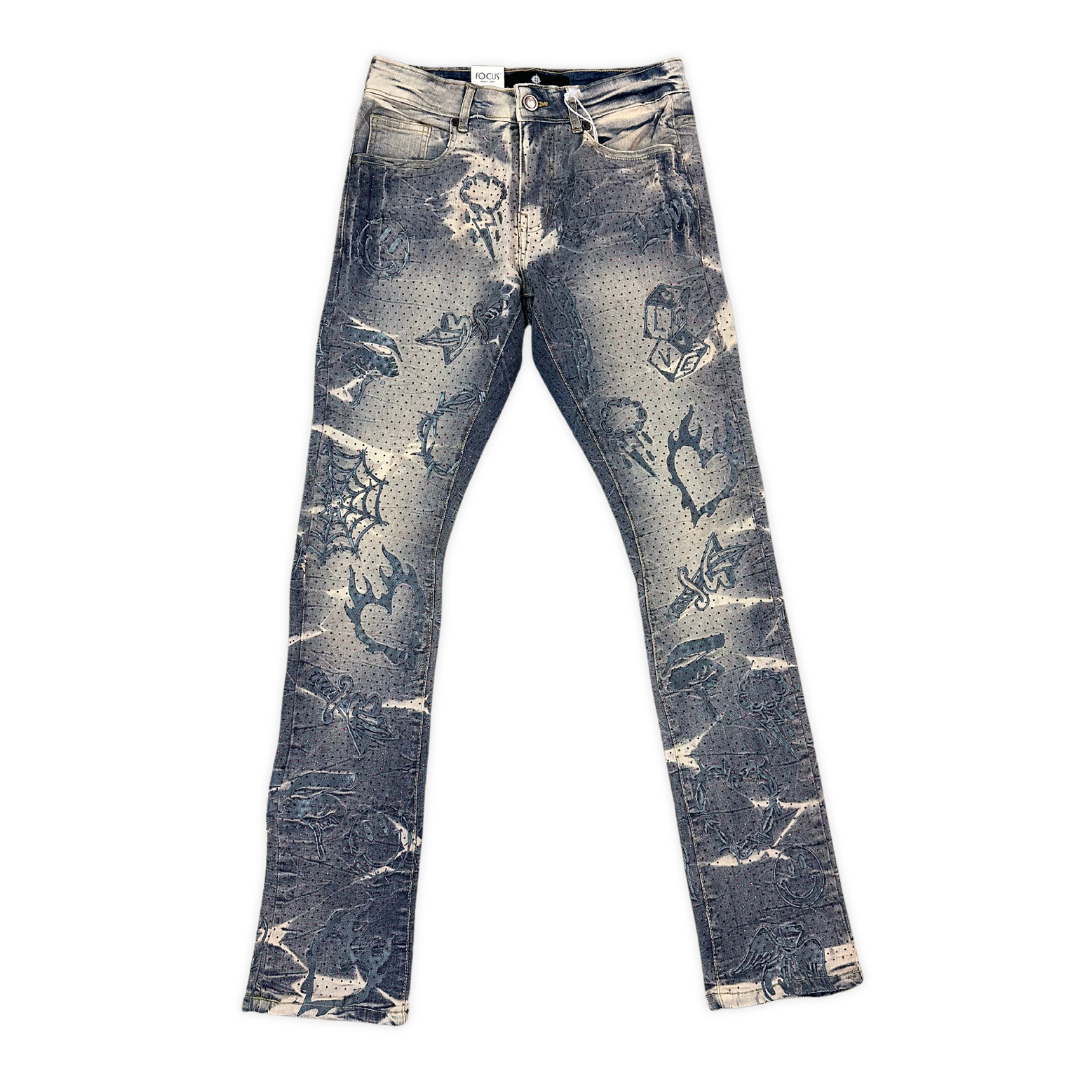 All Over Embedded Stone Denim