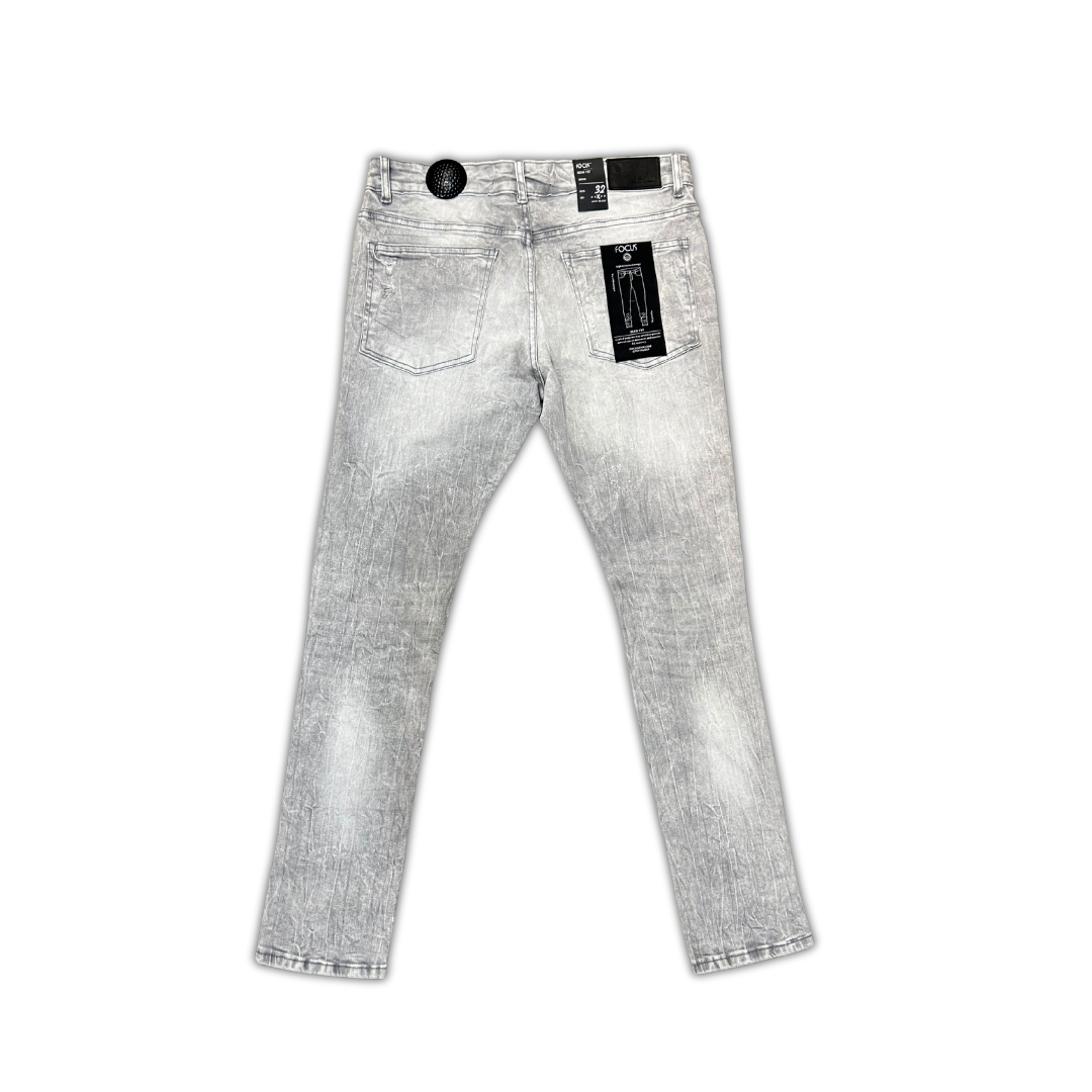 Ripped Skinny Denim - Light Grey