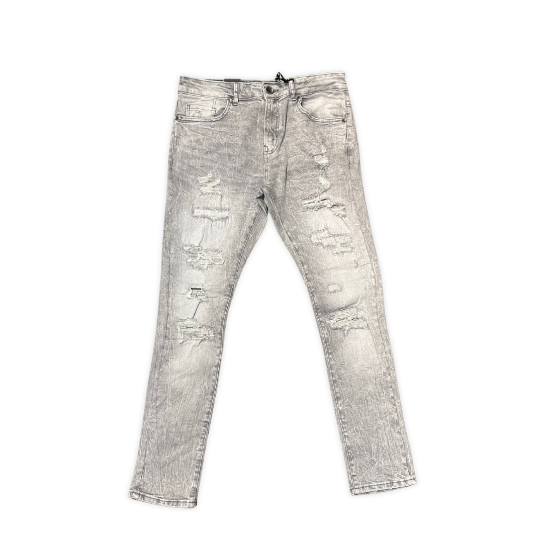 Ripped Skinny Denim - Light Grey
