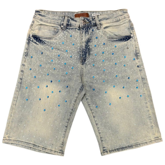 Studded Denim Shorts