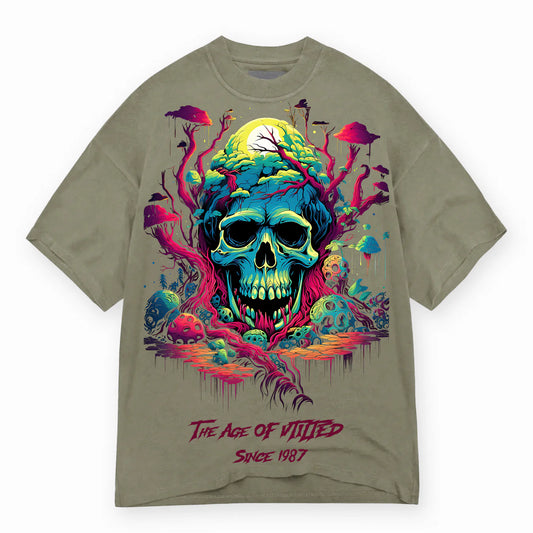 "Shrooms" Olive Tee