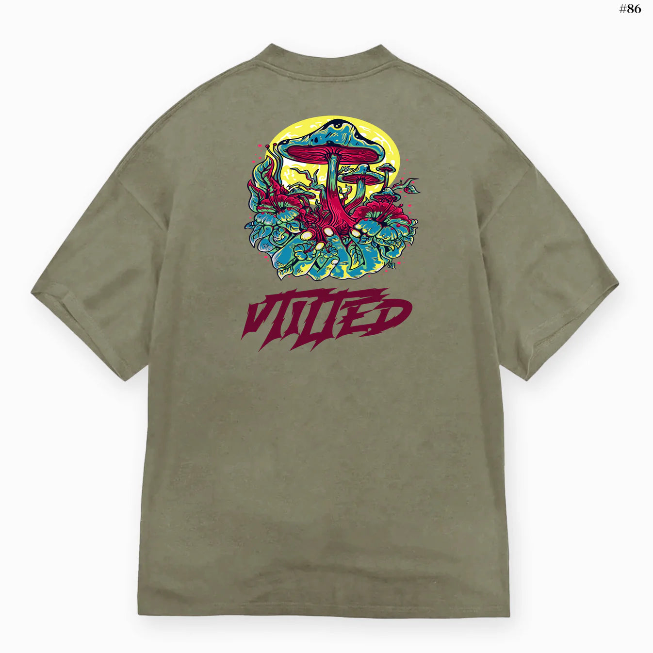 "Shrooms" Olive Tee