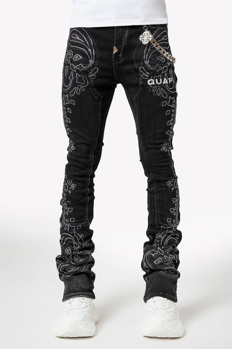 Black Paisley Denim