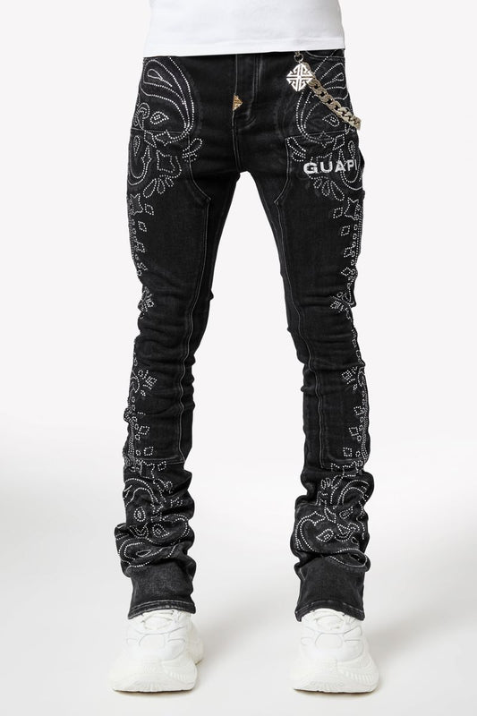 Black Paisley Denim