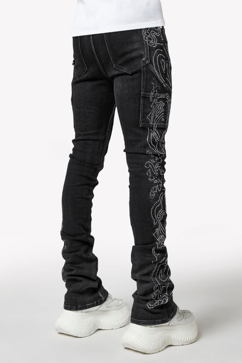 Black Paisley Denim