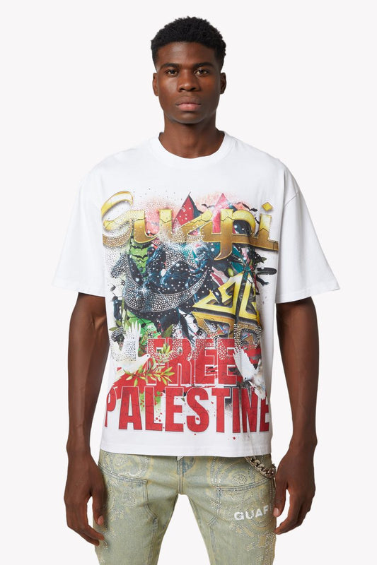 White Free Palestine T